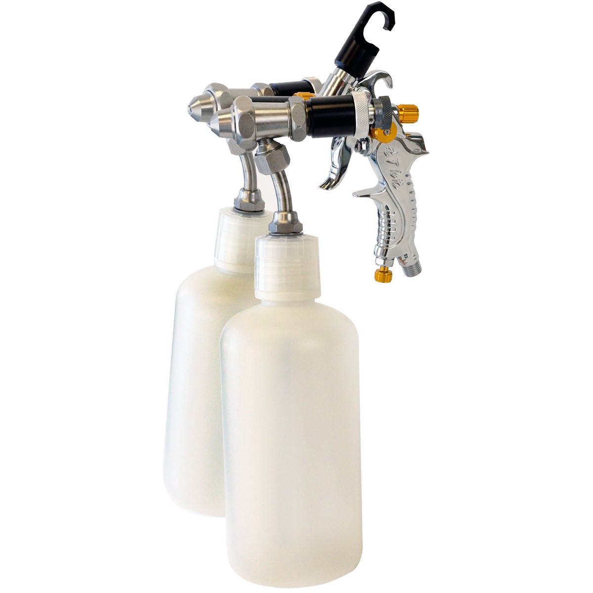Chroming With Bottles Paasche LMS-2-14B Dual Head Spray Gun For Silvering 